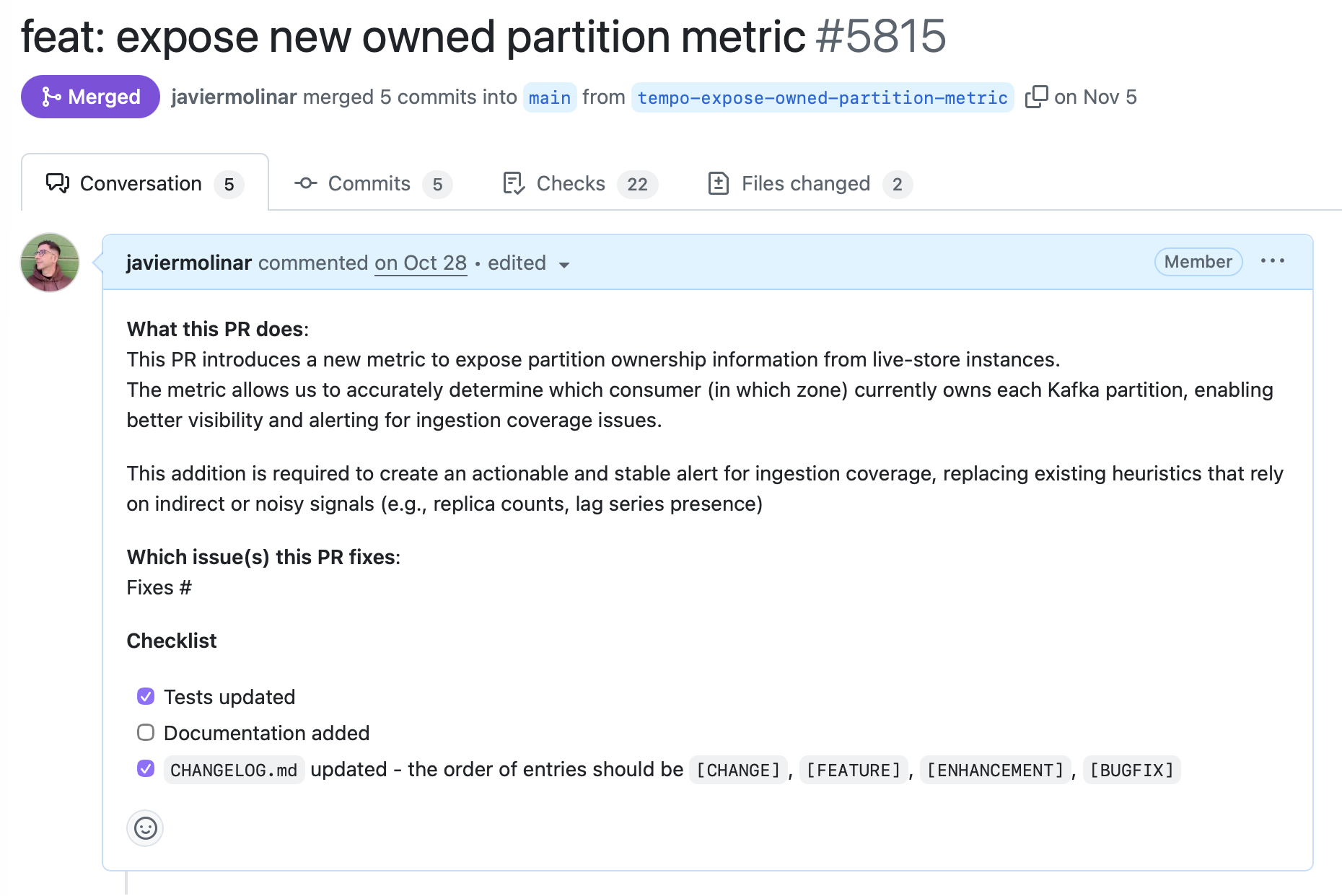 Real-world example of a pr